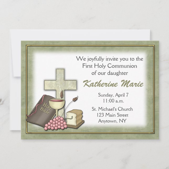 Communion Green Invitation (Front)