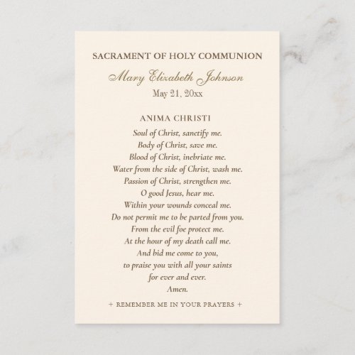 Communion Holy Family Remembrance Holy Card