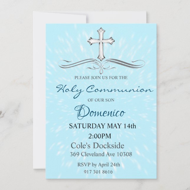 Communion Invitation Blue (Front)