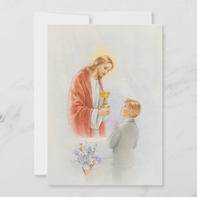 Communion invitation card for boys (Front)