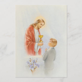 Communion invitation card for boys