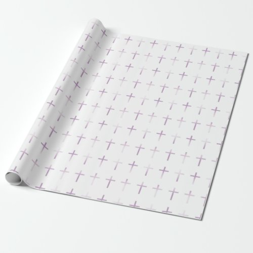 Communion Lavender Cross Wrapping Paper