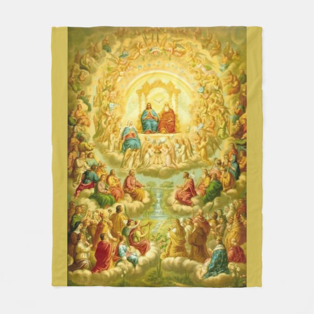 COMMUNION OF ALL THE SAINTS IN HEAVEN TRINITY FLEECE BLANKET (Front)