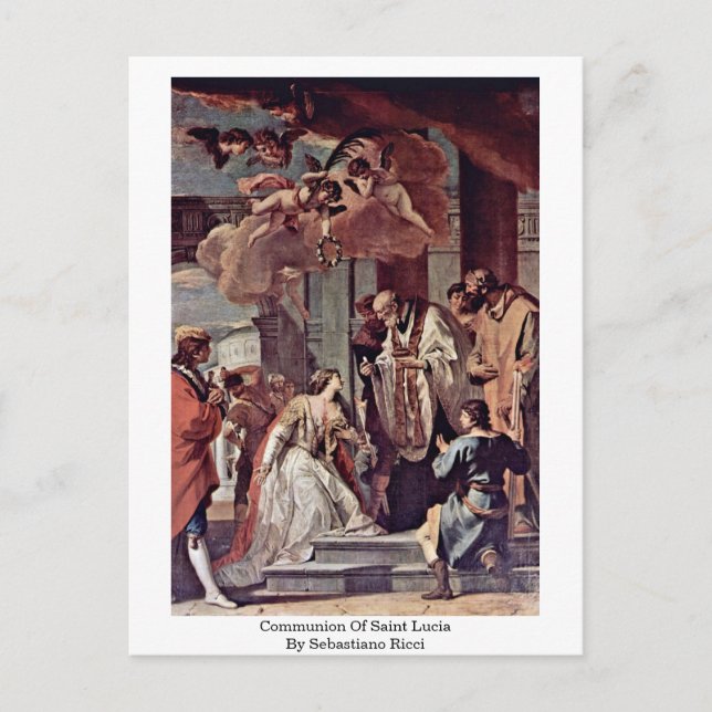 Communion Of Saint Lucia By Sebastiano Ricci Postcard (Front)