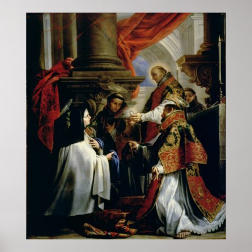 Communion of St Teresa of Avila  c1670 Poster