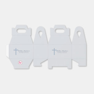 Communion Pastel Blue Cross Favor Boxes