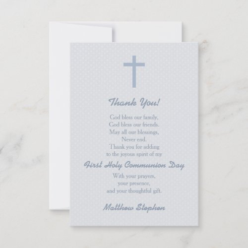 Communion Pastel Blue Cross Thank You