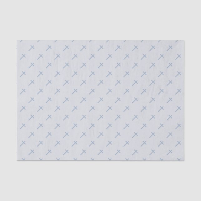 Communion Pastel Blue Cross Tissue Paper (Front)