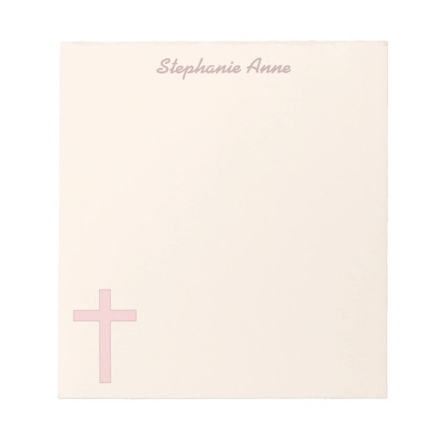 Communion Pastel Pink Cross Notepad (Front)