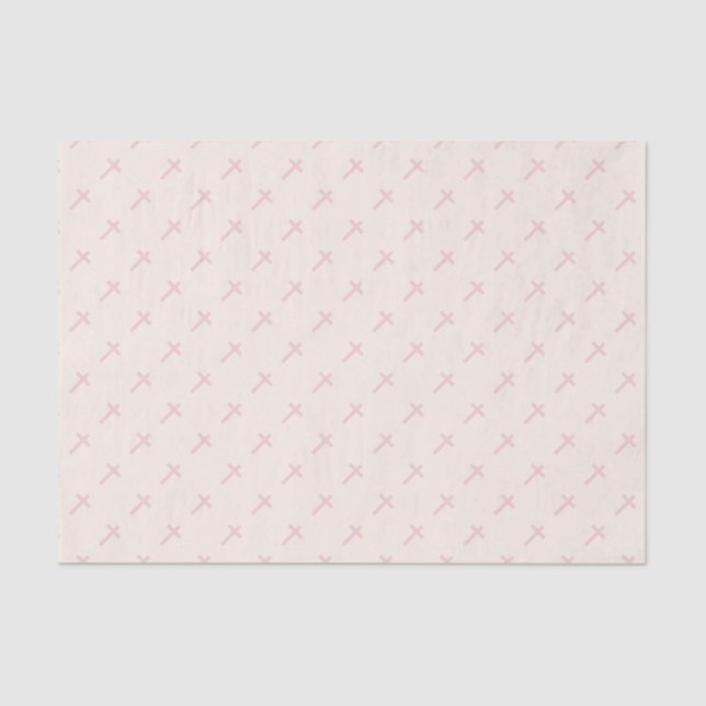 Communion Pastel Pink Cross Tissue Paper