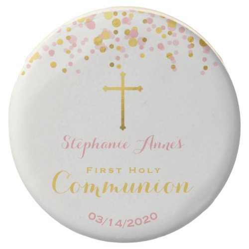 Communion Pink and Gold Confetti Chocolate Covered Oreo