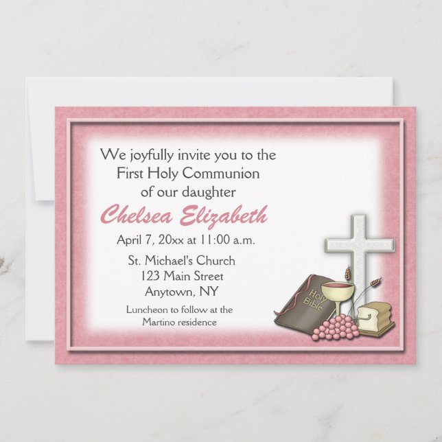 Communion Pink Invitation (Front)