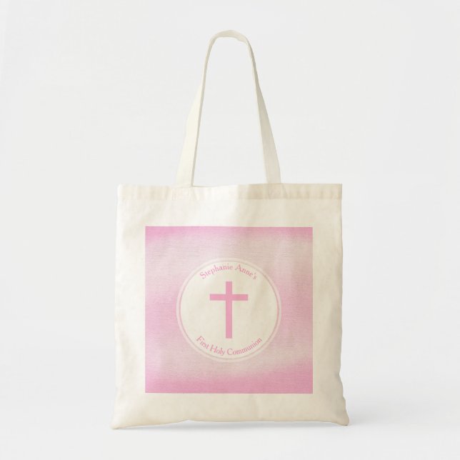 Communion Pink Watercolor Tote Bag (Front)