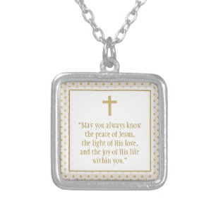 Communion Prayer Silver Plated Necklace