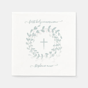 Communion Sage Wreath and Cross Napkins
