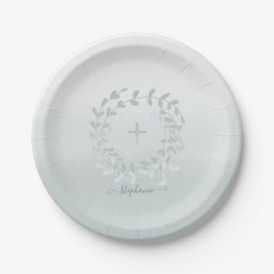 Communion Sage Wreath and Cross Paper Plates