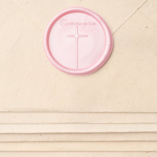 Communion Script Cross Wax Seal Sticker