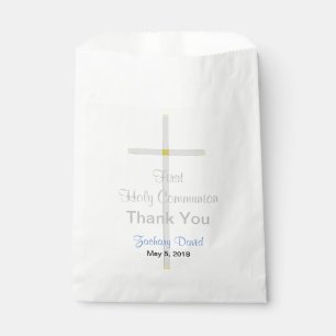 Communion Son Blue White Thank You Favor Bags