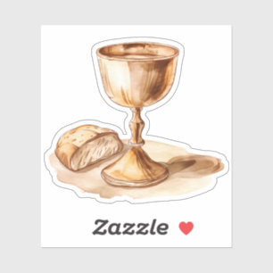 Communion Wine Cup and Bread Vinyl Sticker