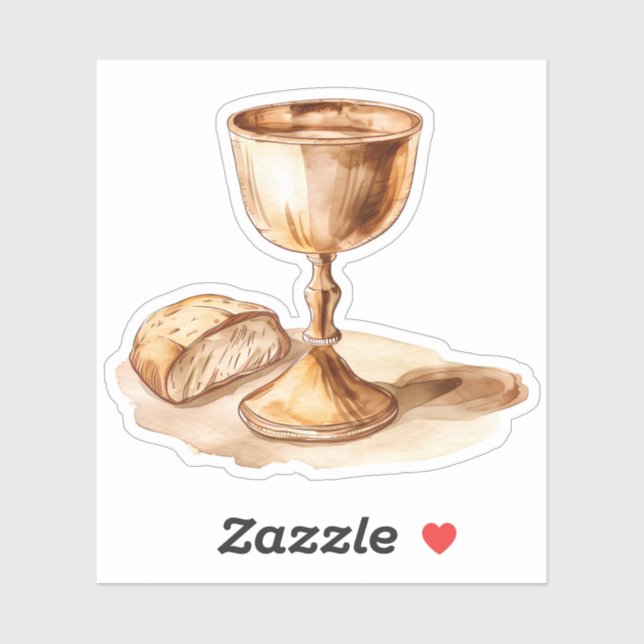 Communion Wine Cup and Bread Vinyl Sticker (Sheet)
