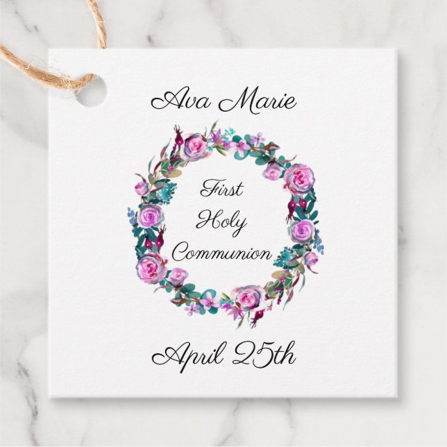 Communion Wreath Favor Tags (Front)