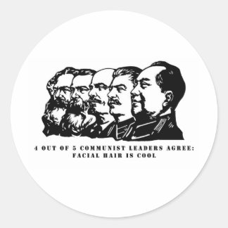 Communism facial hair classic round sticker