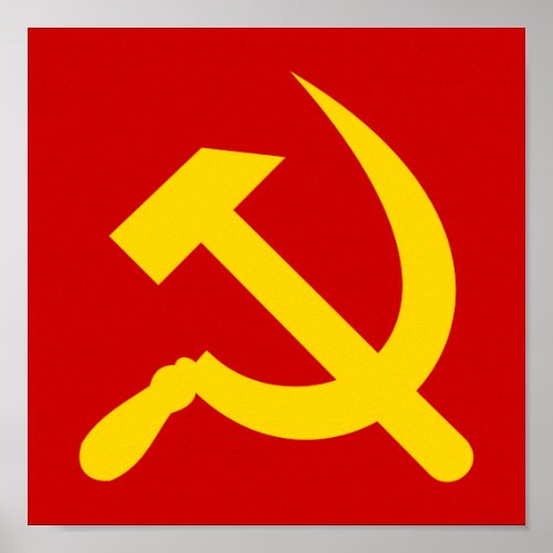 Communism hammer and sickle poster