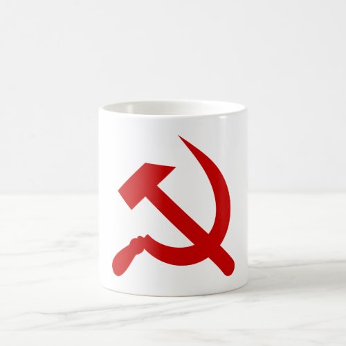 Communism hammer and sickle symbol coffee mug