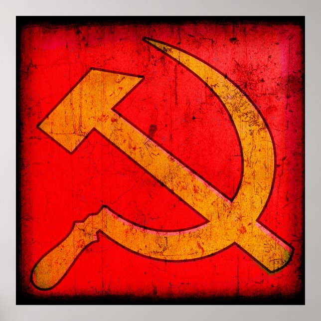 Communism USSR Hammer and Sickle Poster (Front)