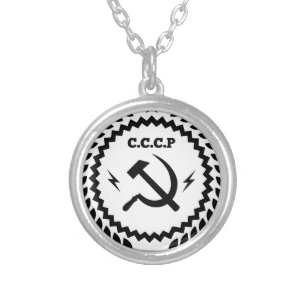 20" or 24 Necklace & Hammer & Sickle Red Star Pendant Communist Socialist USSR