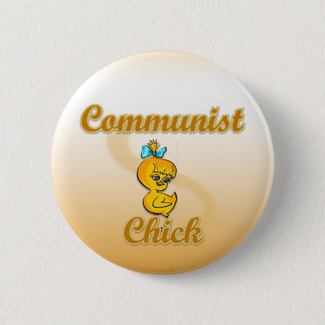 Communist Chick Pinback Button (Front)