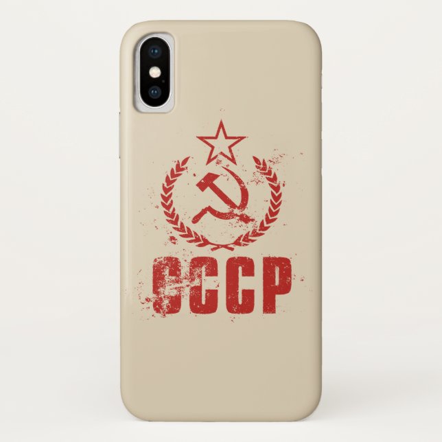 Communist Hammer & Sickle Flag iPhone X Cases (Back)