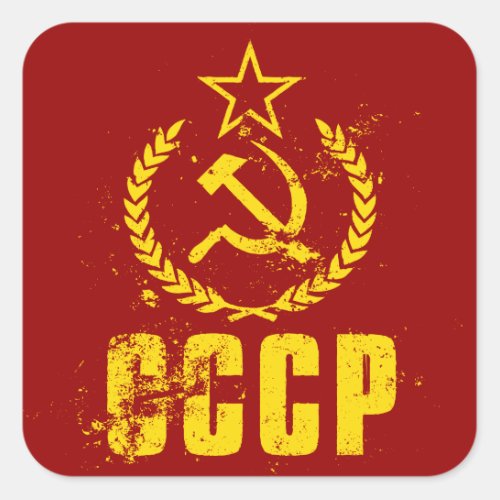 Communist Hammer  Sickle Vintage Flag Stickers