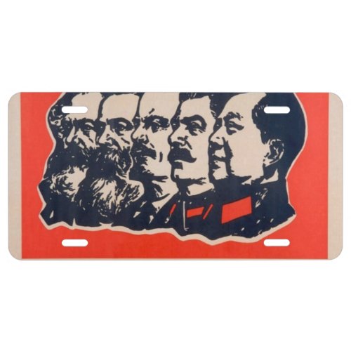 Communist Heads Propaganda Chairman Mao Stalin License Plate