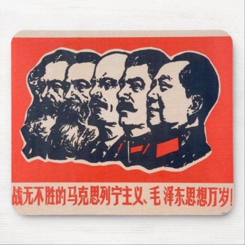 Communist Heads Propaganda Chairman Mao Stalin Mouse Pad
