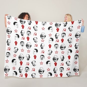 Communist Leaders Fleece Blanket by Moma_Art_Shop at Zazzle