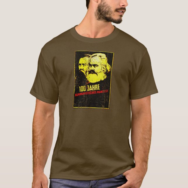 Communist Manifesto Karl Marx and Friedrich Engels T-Shirt (Front)
