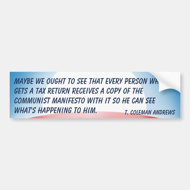 Communist Manifesto & Tax Returns Bumper Sticker (Front)