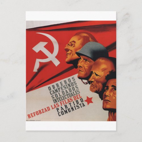 Communist party 1937_Propaganda Poster Invitation Postcard