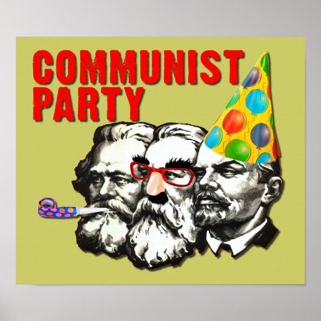 Communist Party Funny Spoof Poster Sign (Front)