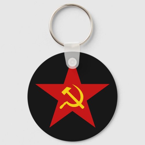 Communist Red Star hammer  sickle keychain