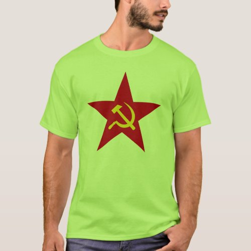 Communist Red Star hammer  sickle t_shirt