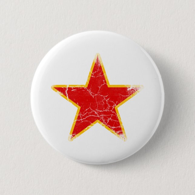 Communist Red Star Vintage Pinback Button (Front)