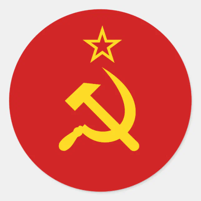 Communist Russia Flag Ussr Classic Round Sticker Zazzle