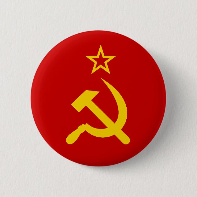 Communist Russia Flag USSR Pinback Button (Front)