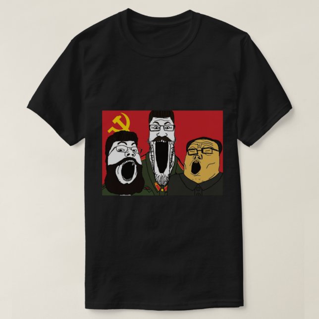 communist soyjak trio   T-Shirt (Design Front)