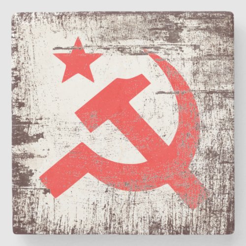Communist Symbol Stone Coaster