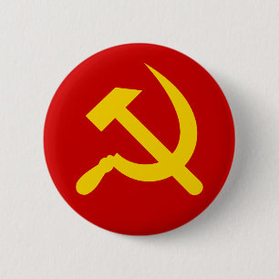 Communist USSR Russian Hammer and Sickle symbol Button