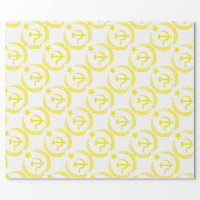 Socialist Holiday Yellow and Red Hammer and Sickle CCCP Communist Christmas  Birthday Gift Wrapping Paper