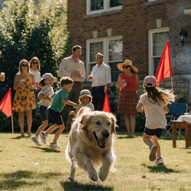 Community Backyard BBQ Capture Flag Celebration (Red Flag Capture The Flag Game For Kids Families Outdoor Fun Backyard Activity Set Play Challenge No)